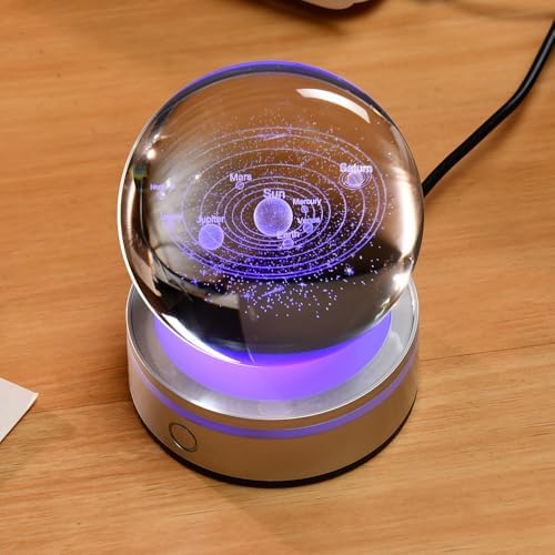 3D Solar System Crystal Ball Solar System Night Light Space Gifts - Image 2