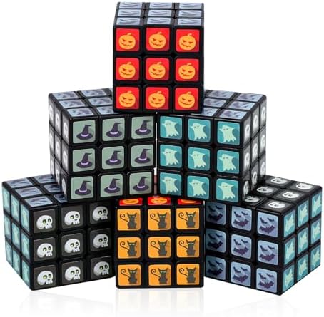 48 Pack Halloween Mini Cube Set, 1.18 Inch 3x3x3 Bulk Mini Cube Puzzles, Halloween Party Favors, Non-Candy Treats, Classroom Prizes, Goodie Bag Stuffers for Kids by Unknown