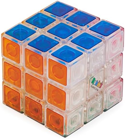 Rubik’s Cube, Crystal Cube, Transparent 3x3 Color-Matching Puzzle Game, Problem-Solving Brain Teaser, Classic Color-Matching Puzzle, Fidget Toy, Sensory Puzzle for Adults, Teens, Kids, Ages 8 & Up by Rubiks