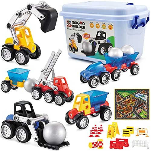Mobius Magnetic Vehicle Building Set, 72 Pieces, STEM Toy, Ages 3+ by MOBIUSToys