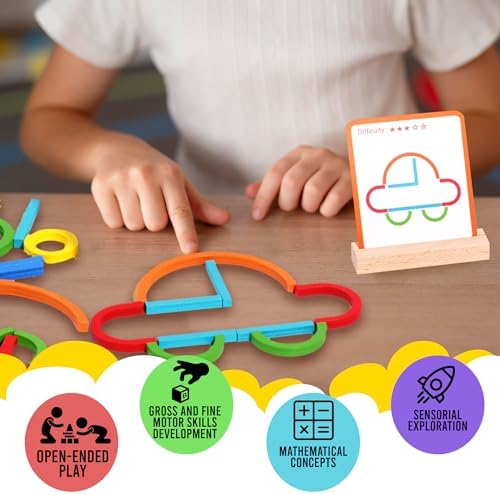 puzgic Stem Kids Toys for Creative Learning Building Educational Resources Kids Toy for Preschool and Kindergarten 3 4 5 6 Years Old Boys and Girls Brain Teaser Smart Sticks Montessori Toys - Image 4
