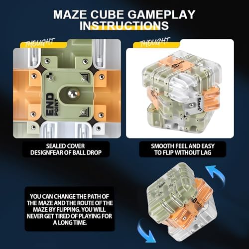 3D Rolling Ball Maze Cube, Brain Teaser Puzzles Toys Educational Focus Toys - Image 3
