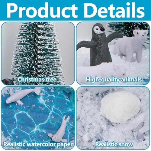 30 Pcs Arctic Animals Habitat Diorama Project Set for School DIY Crafts - Image 3