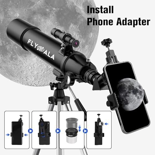 Telescope for Kids and Adults,80mm Aperture 600mm Focal Length Beginners Astronomical Telescope for Adults high Powered (30X-750X),Refractor Astronomy telescopes Kids 8-12 Over 8 Year Old - Image 4