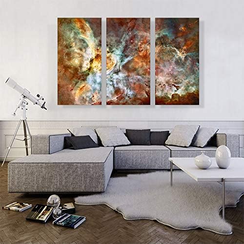 ARTCANVAS Hubble Telescope Star Birth Carina Nebula Canvas Art Print Stretched Framed Painting Picture Poster Giclee Wall Decor - 60" x 40" (1.50" Deep) (3-Piece) - Image 2