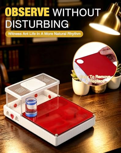 Ant Terrarium Kit, Ant Habitat with Large Viewing Window, 3D Printed Escape Resistant, Red Cover, Water Tower, 3 Expansion Ports and Spacious Foraging Area for Ant Keeping Beginners & Hobbyists - Image 4