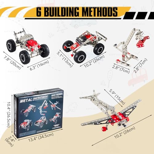 Metal Model Car Kit,288 Pcs STEM Set,STEM Building kit for Age 8+ - Image 2