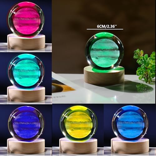 3D Jupiter Planet Gifts - Solar System Crystals Ball 60mm - Glass Animals Figurine - Birthday Gift for Best Friend or Lovers - Paperweight - Image 3