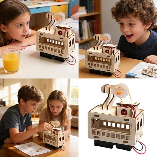 2 Sets Fun Interactive Ropeway Toy Assembly Wooden Cable Car Building Set for Explore Mechanics and Engineering Educational Toy - Image 2