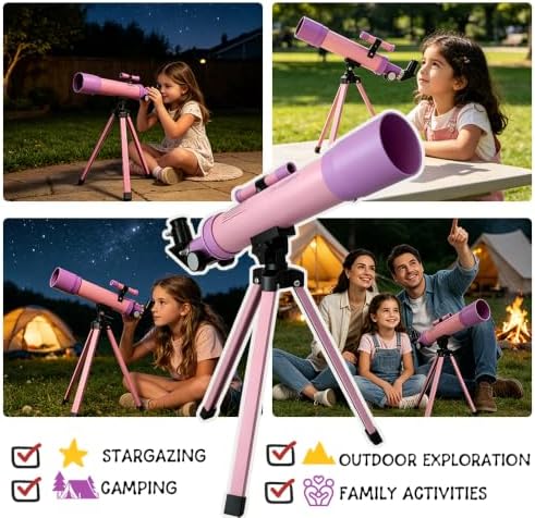 2-Pack Kids Telescopes, Pink Purple & Silver, Ages 6-12 - Image 6