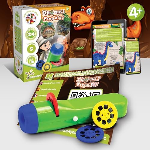 Science4you Dinosaur Torch Projector for Children 4+ Years, Projector Torch for Kids + 24 Images and Poster Included, Dino Stem Toy, Gift for Boys and Girls Age 4 5 6+ - Image 3