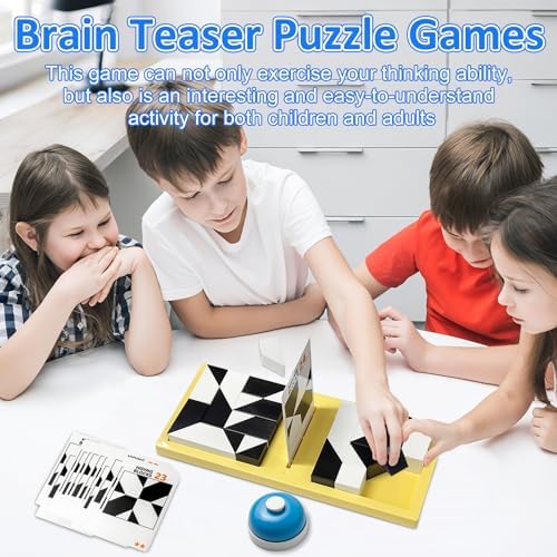 Puzzle Blocks for Kids,Education Puzzle Toy with Storage Tray,Brain Teaser with Challenges Cards 3D Logic & Spatial Thinking Tabletop Toy for Boys Girls - Image 3