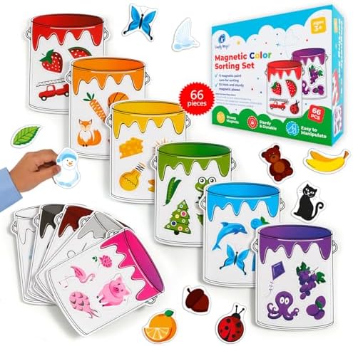 Simply magic 11 Jars Magnetic Color Sorting Set, Learning Colors Magnets by SimplyMagic