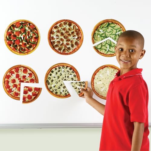 Learning Resources Magnetic Pizza Fractions - Montessori Math Manipulatives, Addition and Subtraction, Critical Thinking Skills, Classroom Must Haves, Homeschool Supplies, Gifts for Students - Image 2