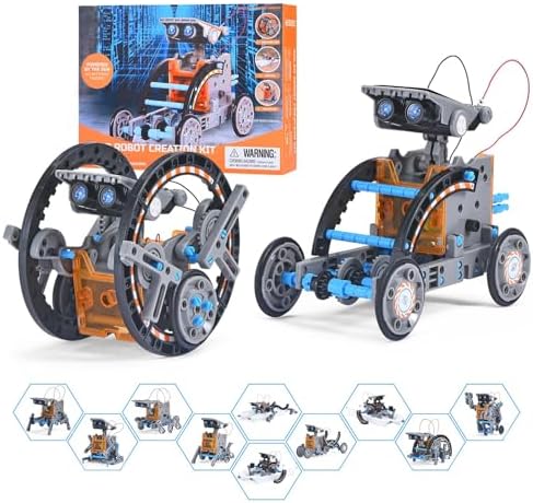 Toys for Ages 8-13,12 in 1 Stem Project Solar Robot Toy for 10 Years Old Autism Boy,Science Kits for Kids Age 8-14,Building Gear Toy Christmas Birthday Gift Idea for Boy Age 8 9 10 11 12 13 14 by RaesootSTEM