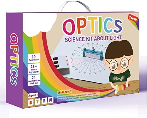 Teenii Physics & Optics Science Kit for Kids Ages 8-16, Light Experiment STEM Kit with Prism, Lenses & Mirrors, 15+ Optical Experiments Educational Lab Set by TeeniiLLC