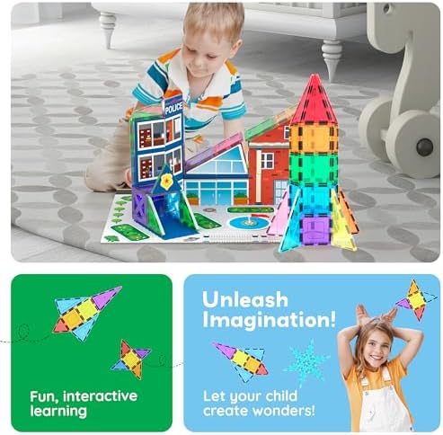 PicassoTiles Magnetic Building Block Rocket Booster Theme Set Magnet Construction Toy Educational Kit Engineering STEM Learning Playset Child Brain Development Stacking Blocks Playboard PT32 - Image 5