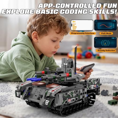 Robot Building Kit with Remote Control STEM Gift for Boys Age 6-14 | Birthday Gift for Boys Girls Ages 6-14 | 389PCS 5-in-1 Robot | APP + Remote | Engineering kit | Rechargeable |Educational - Image 3