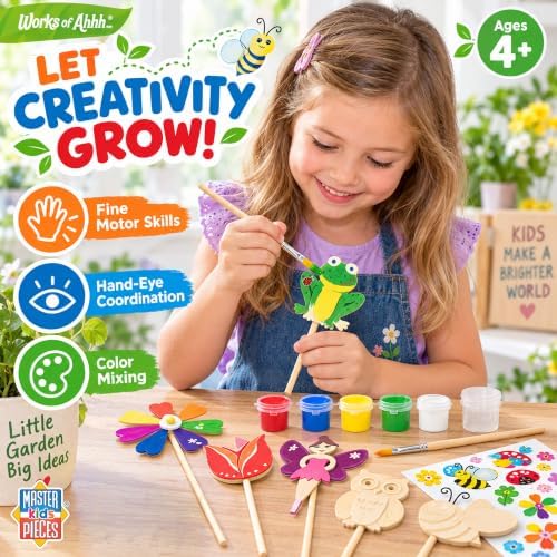 Works of Ahhh... Garden Decor Wood Paint Kit - Wood Craft Kit, Educational, Fun - Ages 4+ - Image 4