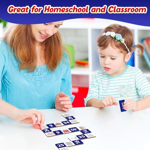 Kasfalci Multiplication Dominoes Set,Math Manipulatives Games for Kids,Counting Toy,Learning Games,Preschool Learning Activities,Homeschool Supplies,Kindergarten Classroom Must Haves,1st 2nd 3rd Grade - Image 7