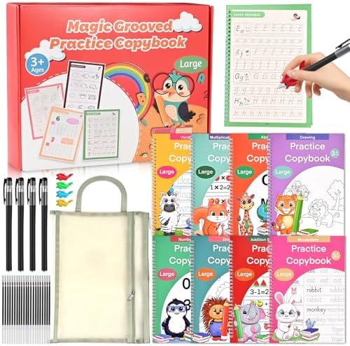 Grooved Handwriting Practice Books for Kids Ages 3–8, Tracing Workbooks by Goldge