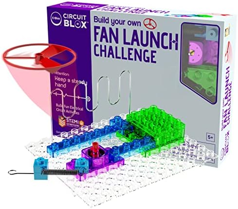 E-BLOX Building Blocks Circuit Kit, Build Your Own Fan Launch Wire Maze Challenge, Steady Hand Wins, Friendly Competition, Ages 5+ by E-Blox