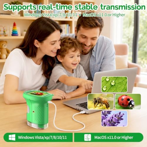 WINWEND Handheld Kids Microscope 1000X Pocket Microscope for Photo and Video Portable Science Kits STEM Toys – Christmas/Birthday Gifts for Girls & Boys Ages 3-12 - Image 5