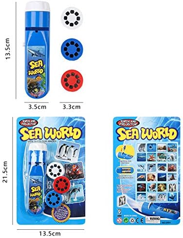 Georgie Porgy Children Projector Toys Educational Science Set Wall Ceiling Tent Torch Flashlight for Kids Gifts for Boys Girls (Sea Animal) - Image 3