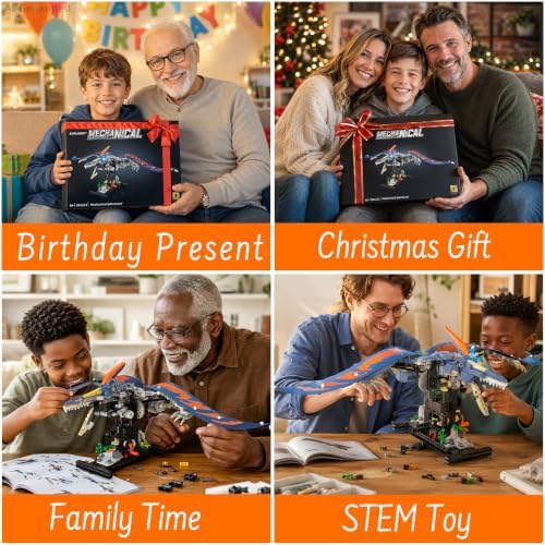 Mechanical Pterosaur Dinosaur Building Set with Lights for Boys - Image 6