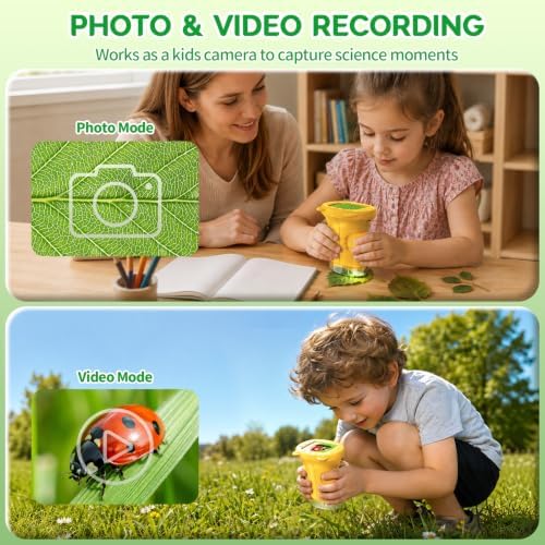 Kids Microscope: 1000X Handheld Pocket Microscope for Photo and Video Portable Science Kits STEM Toys – Christmas/Birthday Gifts for Girls & Boys Ages 3-12(Orange) - Image 5