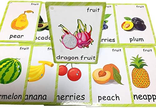 Set of Fruits Flash Cards for Toddlers(21 pc) | Kids Learning Flashcard & Montessori Pocket Cards Toys | Perfect for Pre-K Decor Background Wall Stickers, Teacher/Autism Therapists Tools - Image 3