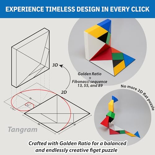 Pickagram Tangram 3D Magnetic Puzzle for Kids (8-12), Adults & Seniors | STEM Certified Fidget Puzzle - Magnetic Pattern Blocks for Cognitive Development, Creativity & Focus - Panda - Image 5
