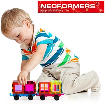 Magnetic Tiles Car Set Truck Kit Toy with Stronger Magnets, Educational Magnet Cars with Re-Enforced Hitch and Long Bed for Girls Boys Toddler Ages 3+ (Blue & Purple) - Image 4