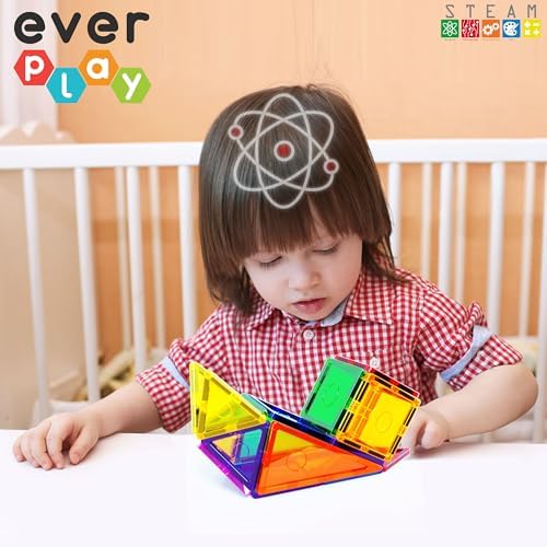Magnetic Tile Building Block Set Construction Magnet Tiles Toy Blocks STEM Educational Learning Kit Toddler Preschool Games Rocket Playset Toys Unlimited Creation Boys Girls Age 3 and up - Image 4