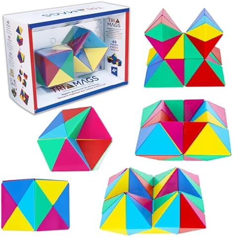 POPULAR PLAYTHINGS Tri-Mags Magnetic Puzzle Toy, 48 Pieces by PopularPlaythings