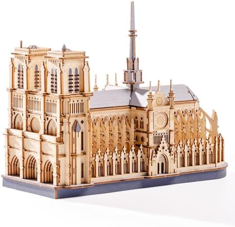Rowood 3D Puzzles for Adults,Wooden Architecture DIY Model Kit Building Set for Adults, Notre-Dame de Paris Cathedral and Castle Collection,Birthday for Women Friends by RowoodAssembleArtDecorateLife