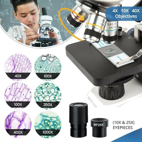 AmScope Digital Cordless Compound Monocular Microscope, 1.3MP Camera - Image 3