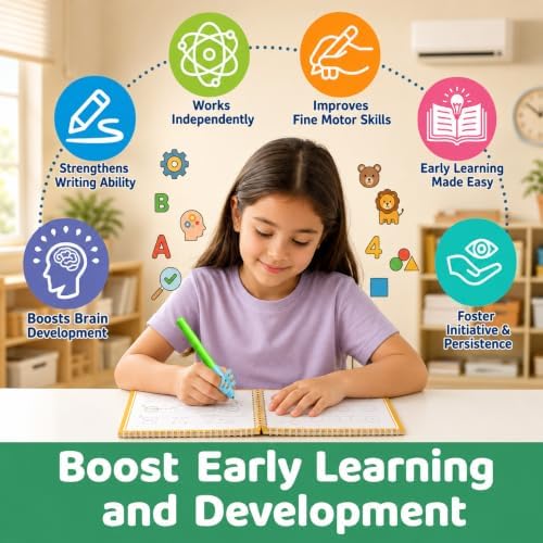 Magic Grooved Writing Practice for Kids 3-5, Large Letters grooved - Image 6