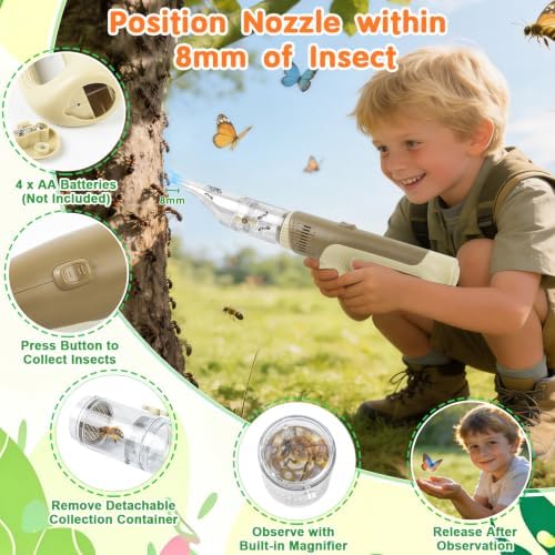 Bug Catcher for Kids, Bug Vacuum Catch & Release Toy Kit, Ages 3-12 - Image 3