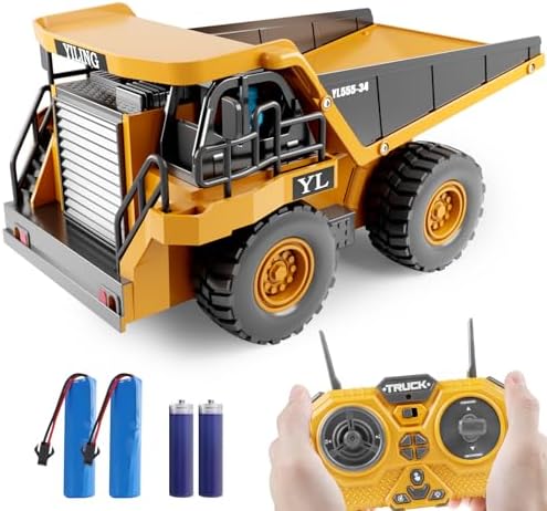 Dwi Dowellin Remote Control Dump Truck Toys for Boys 4-7,Construction Rc car with Lights/Sounds for Kids Age 8-12 Year Old,Ideal for Boys Age 3+ by DwiDowellin