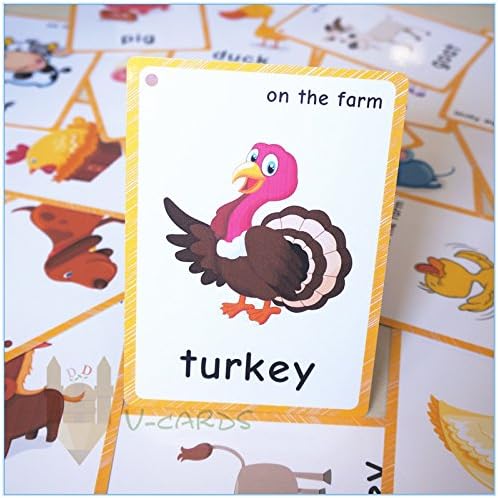 20 pcs Farm Animals Flashcards for Kids | Learning Cards & Montessori Pocket Cards for Pre-K Wall Stickers and Insect Themed Party, Online Classroom | Teacher/Autism Therapists Tools - Image 5