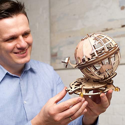 UGEARS Globe 3D Wooden Puzzles for Adults - Wooden Model Kits for Adults Brain Teaser Puzzles Models for Adult to Build Mechanical Models Educational World Globes Puzzle Hobby Set - Image 3