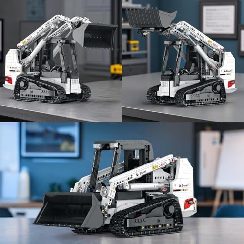 Reobrix RC Skid Steer Loader Building Set, 1227 PCS Motorized Construction Vehicle Model with 2.4GHz Remote & App Control, Liftable Arm, Tilting Bucket, LED Lights, STEM Gift for Adults & Teens 14+ - Image 6
