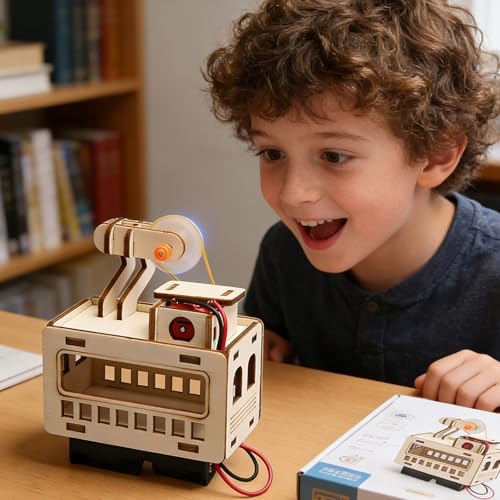 2 Sets Creative Wooden Cable Car Model Building Set with Movable Track Education Toy for Interactive Play Hands on Learning Toy - Image 6