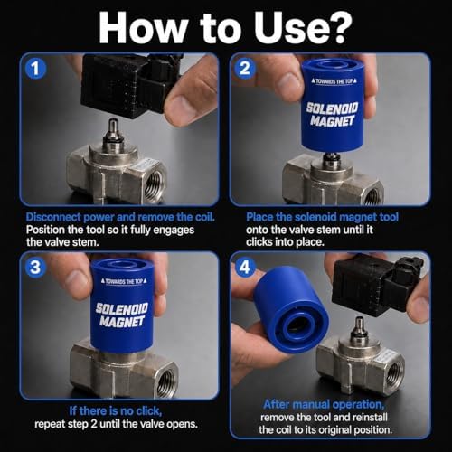 2-in-1 HVAC Diagnostic Tool Kit, 18mm Solenoid Magnet Tool & Pump Rotation Tester, Solenoid Valve Troubleshooting Magnet, AC Magnetic Field Detector, Rotation Checker for Valves(Blue) - Image 4
