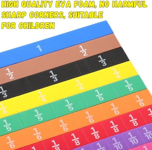 Sayglossy 6 Sets Fraction Tiles Set for Math Classroom Fractions Manipulatives Math Manipulatives for Home School Supplies - Image 3