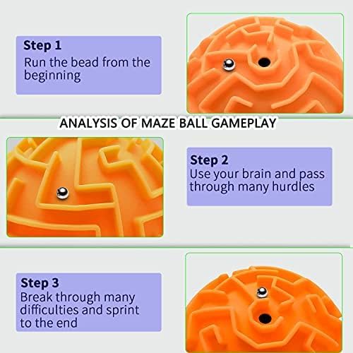 Nothers 3D Maze Brain Teaser Puzzles, 6 Pcs Set, Modern Style, Ages 6-12, Bright Colors, Beginner Level, Spatial Awareness, Patience Skill, Hand-Eye Coordination, Focus - Image 3
