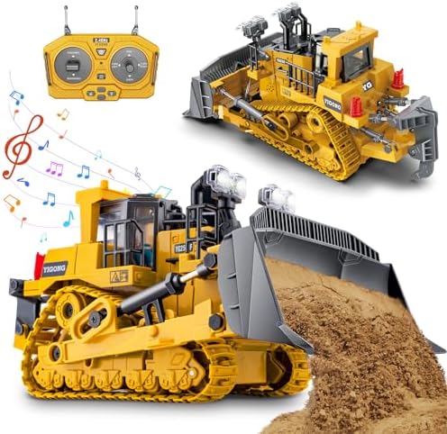 Remote Control Bulldozer Toys, Construction Vehicles Trucks for Kids by Samtop