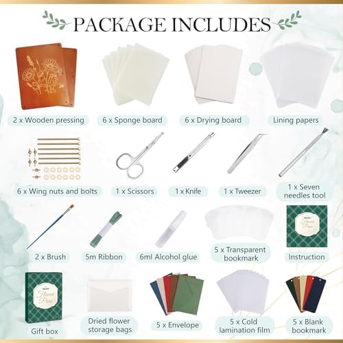 Aboofx Flower Press Kit, 15.7" x 11.8" 6 Layers Flower Pressing Kit - Image 2