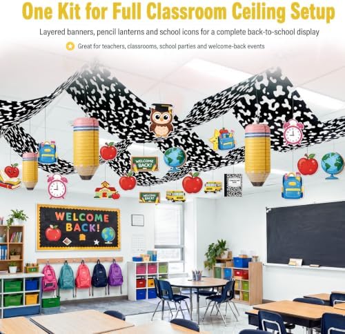 68 Pcs Back to School Pencil Decoration for Classroom Hanging - Image 4